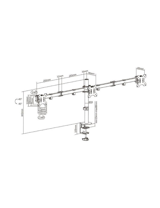 Soporte de Mesa para 3 Monitores Aisens DT27TSR-061/ Giratorio/ Inclinable/ hasta 7kg