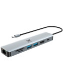 Docking USB Tipo-C Woxter PE26-181/ 1xHDMI 4K/ 2xUSB/ 1xLector de Tarjetas/ 1xRJ45/ 1xMicroUSB/ Gris