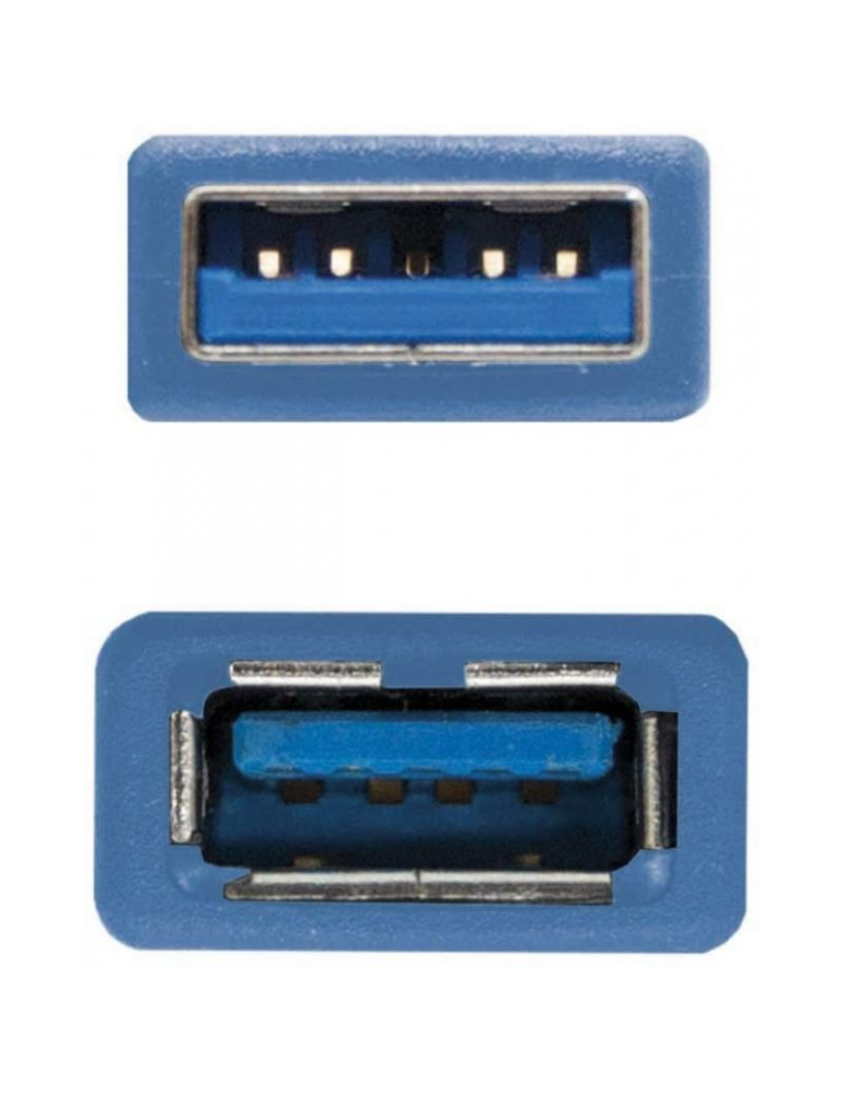 Cable Alargador USB 3.0 Nanocable 10.01.0902-BL/ USB Macho - USB Hembra/ 2m/ Azul