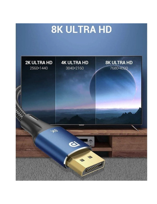 Cable DisplayPort 1.4 8K Vention HCELF/ DisplayPort Macho - DisplayPort Macho/ 3m/ Azul