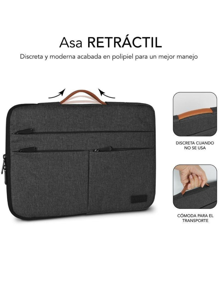 Funda Subblim Air Padding 360 Sleeve para Portátiles hasta 15.6"/ Gris Oscuro