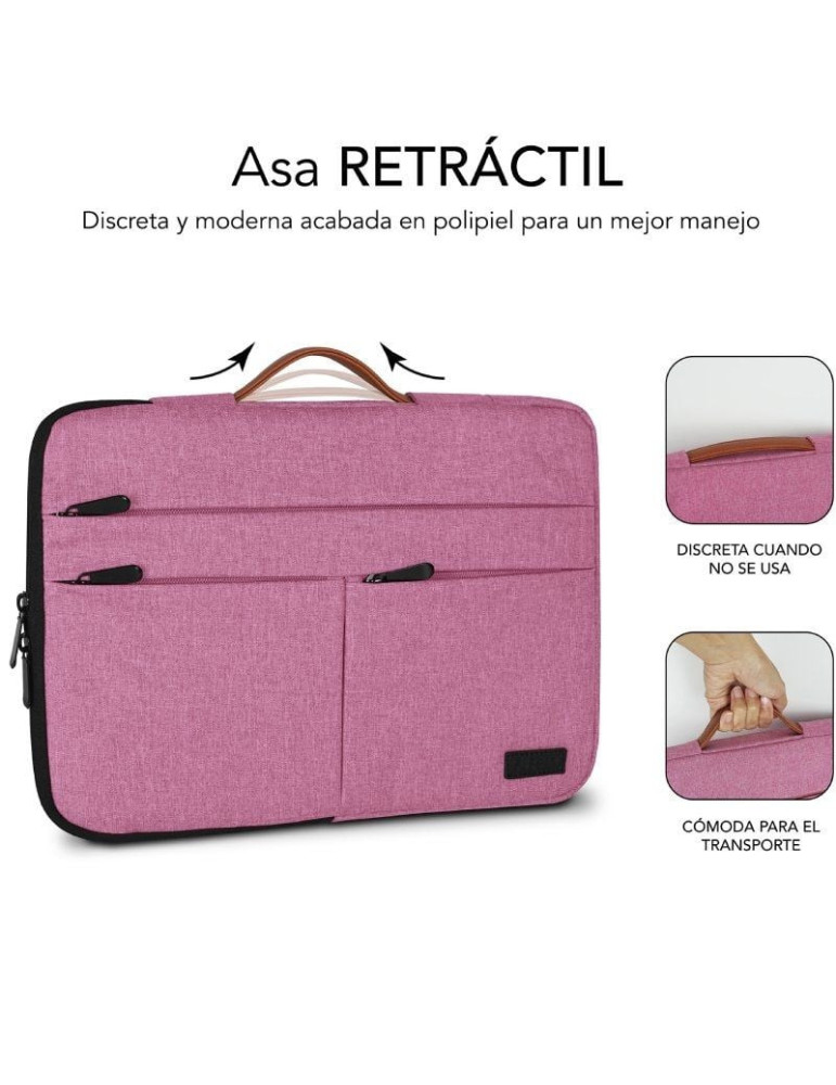 Funda Subblim Air Padding 360 Sleeve para Portátiles hasta 15.6"/ Rosa