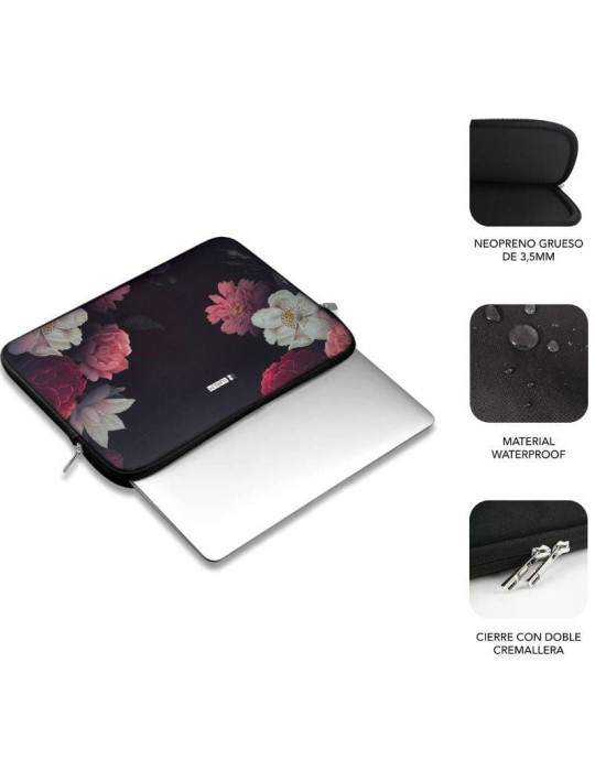 Funda Subblim Trendy Sleeve Neo Flowers para Portátiles hasta 14"