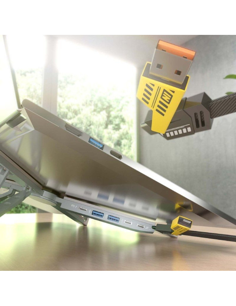 Soporte de Mesa - Docking USB Tipo-C Aisens ASUC-4P021-GR/ 2xUSB/ 1xUSB Tipo-C/ 1xUSB Tipo-C PD/ Gris