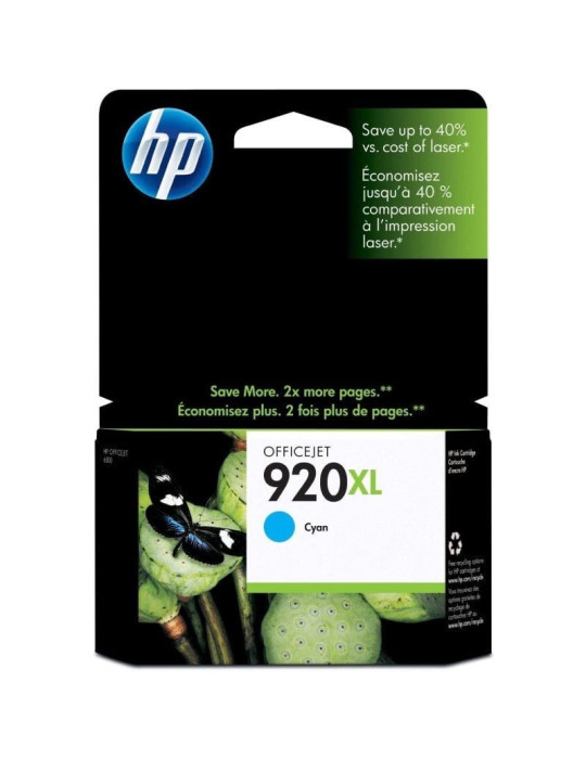 Cartucho de Tinta Original HP n 920 XL Alta Capacidad/ Cian