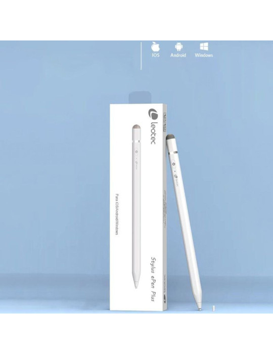 Lápiz Electrónico Leotec LESTP04W Stylus ePen Plus para Android, Apple y Windows/ Blanco