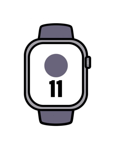 Apple Watch Series 11/ GPS/ 46mm/ Plata/ Correa Deportiva Niebla Lila (M/L)