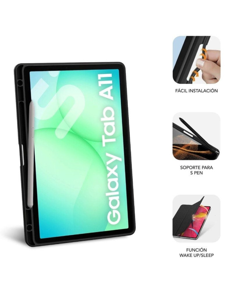 Funda Subblim Clear Shock Case para Samsung A11 8.7"/ Negra