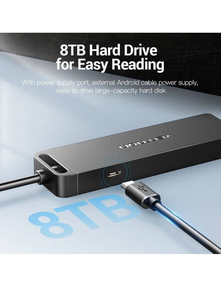Hub USB 2.0 Vention CHMHB/ 4xUSB/ 1xMicroUSB PD