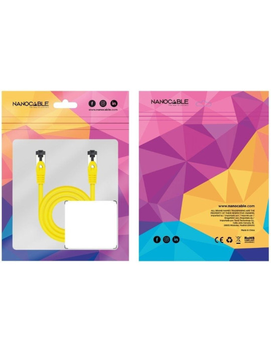 Cable de Red RJ45 SSTP Nanocable 10.20.2000-L25-Y Cat.8.1/ 25cm/ Amarillo