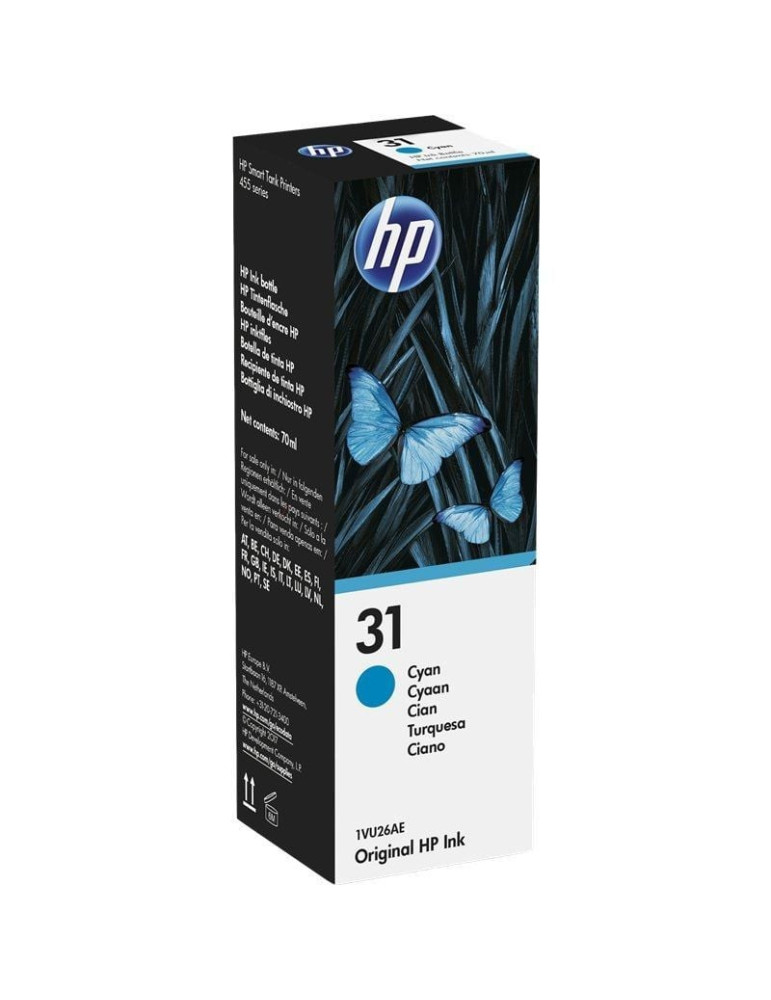 Botella de Tinta Original HP n 31/ Cian