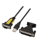 Cable Conversor impresora Aisens A104-0039/ USB Macho - DB9 Macho/ 1.8m/ Negro