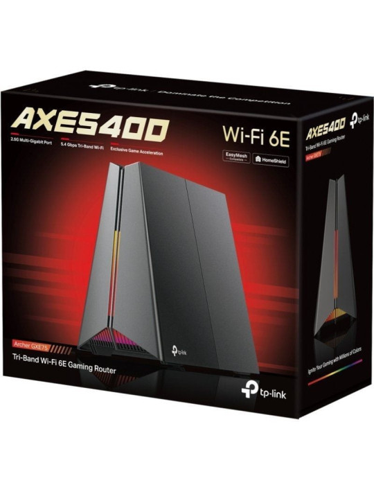 Router Gaming Inalámbrico TP-Link Archer GXE75 AXE5400/ WiFi 6E/ 5400 Mbps/ 2.4GHz 5GHz 6GHz/ 4 Antenas/ WiFi 802.11ax/ac/n/a/ -