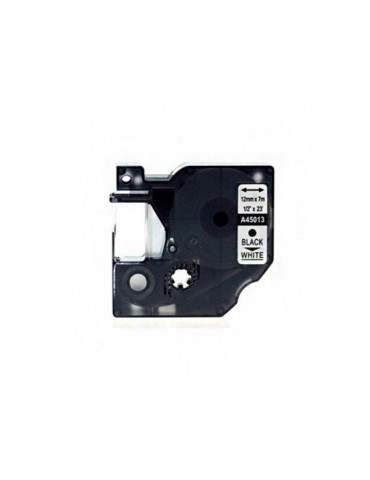 Cinta Rotuladora Adhesiva de Poliéster Dymo D1 45021/ para Label Manager/ 12mm x 7m/ Blanca-Negra 2