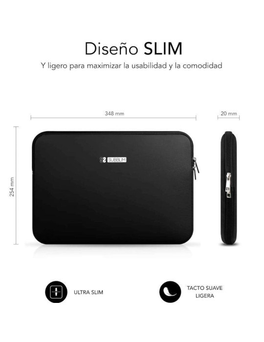 Funda Subblim Business Laptop Sleeve Neoprene para Portátiles 13.3"-14"/ Negra