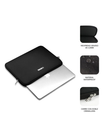 Funda Subblim Business Laptop Sleeve Neoprene V2 para Portátiles hasta 15.6"/ Negra 2