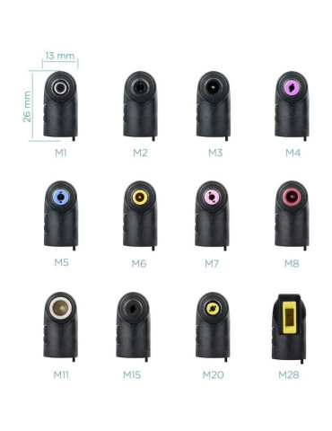 Cargador de Portátil TooQ TQLC-90BS02AT/ 90W/ Automático/ 12 Conectores/ Voltaje 12-20V/ 1 USB 2