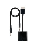 Conversor Nanocable 10.16.2001-BK/ HDMI Macho - VGA Hembra/ Jack 3.5 Hembra/ 10cm/ Negro