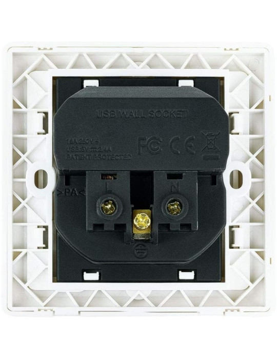 Roseta de Pared Nanocable 10.35.0010/ 1 Schuko/ 2 USB