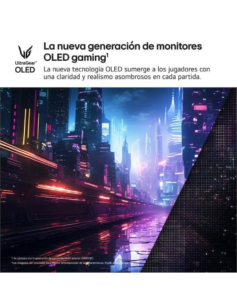 Monitor Gaming LG UltraGear 27GX704A-B 27"/ QHD/ 0.03ms/ 240Hz/ OLED/ Regulable en altura/ Negro