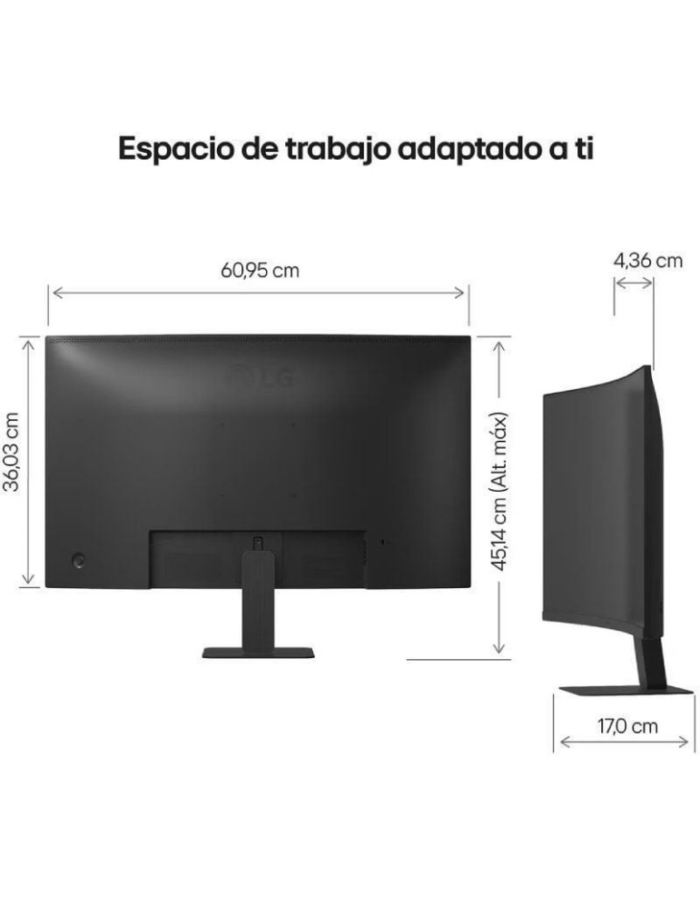 Monitor Curvo LG 27U421A-B 27"/ Full HD/ Negro