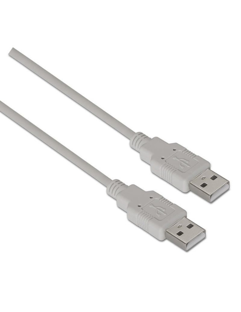 Cable USB 2.0  Aisens A101-0021/ USB Macho - USB Macho/ 1m/ Beige