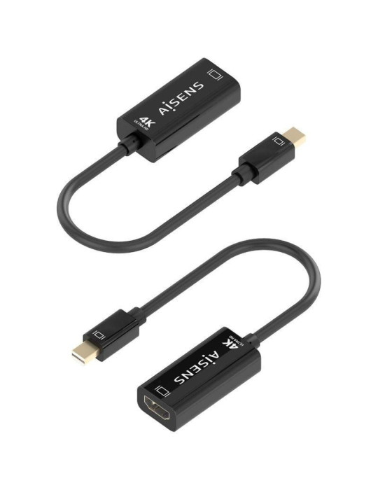 Conversor Aisens A125-0904/ Mini DisplayPort Macho - HDMI Hembra/ 15cm/ Negro