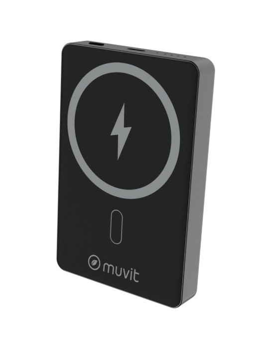 Powerbank 10000mAh Muvit For Change MCCHP0010/ 20W/ Wireless/ Negra/ Incluye Cable USB Tipo-C