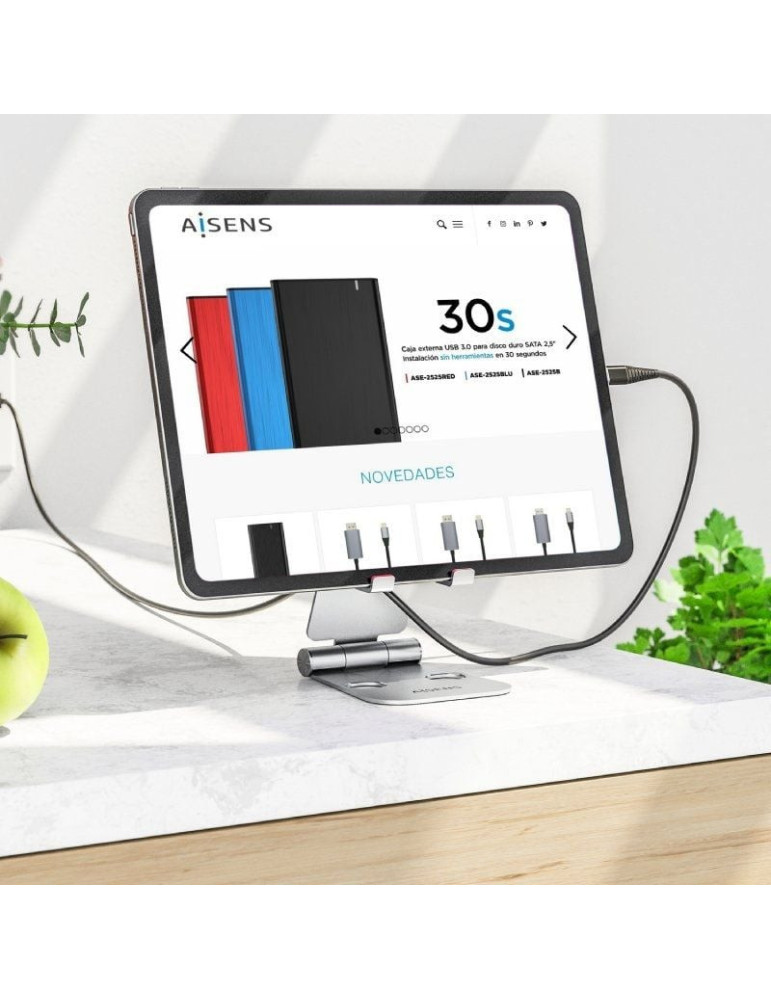 Soporte para Smartphone/Tablet Aisens MS2PXL-092/ Plata