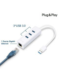 Hub USB 3.0 TP-Link UE330/ 3xUSB/ 1xRJ45/ Blanco