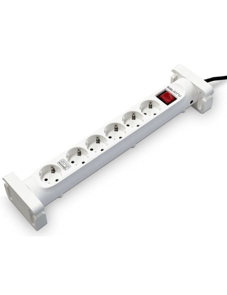 Regleta con interruptor Salicru SAFE 6S/ 6 Tomas de corriente/ Cable 1.4m/ Blanca