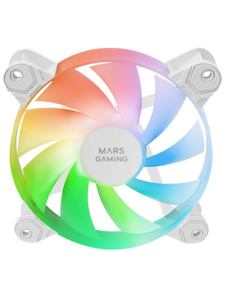 Pack 3 Ventiladores Mars Gaming MF-4A/ 12cm/ ARGB/ Blanco
