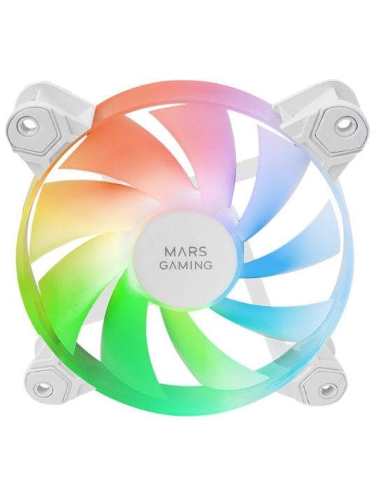 Pack 3 Ventiladores Mars Gaming MF-4A/ 12cm/ ARGB/ Blanco