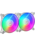 Pack 2 Ventiladores Mars Gaming MFDUOW/ 12cm/ FRGB/ Blancos