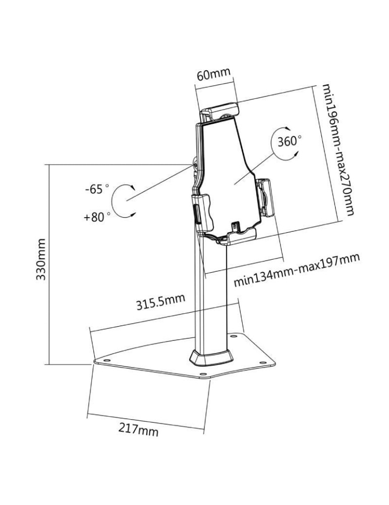 Soporte para Tablet Aisens MS1P03-113/ Antirrobo/ Negro