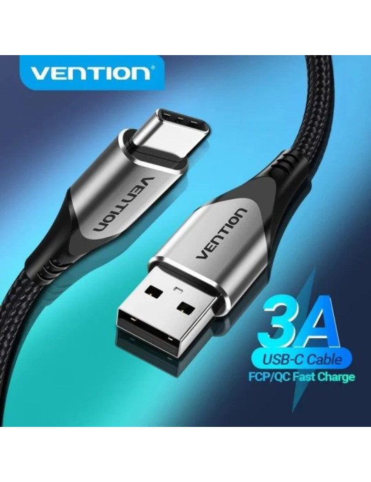 Cable USB 2.0 Tipo-C Vention CODHF/ USB Macho - USB Tipo-C Macho/ 480Mbps/ 1m/ Gris