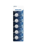 Pack de 5 Pilas de Botón Philips CR2016P5/01B Lithium/ 3V
