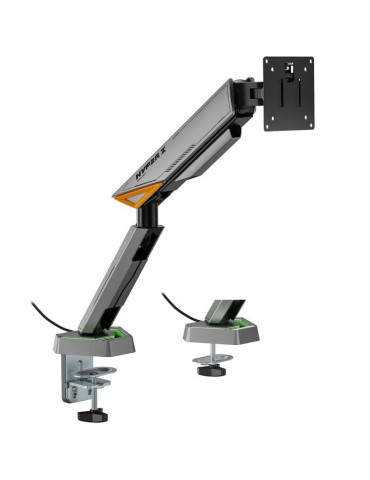 Soporte de Mesa Gaming para Monitor Aisens DT49TSRRGB-347/ Giratorio/ Inclinable/ hasta 16kg/ con Iluminación RGB