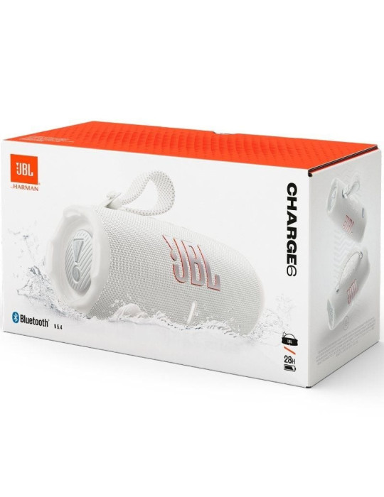Altavoz con Bluetooth JBL Charge 6/ 45W/ 1.0/ Blanco
