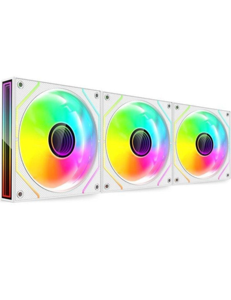 Pack 3 Ventiladores Mars Gaming MF-3DPROKIT/ 12cm + HUB + Mando a Distancia/ ARGB/ Blanco