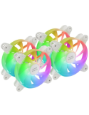Pack 3 Ventiladores Mars Gaming MF-4A/ 12cm/ ARGB/ Blanco