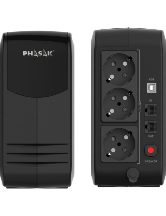 SAI Línea Interactiva Phasak Smart Lite 750 VA/ 750VA-450W/ 3 Salidas/ Formato Torre