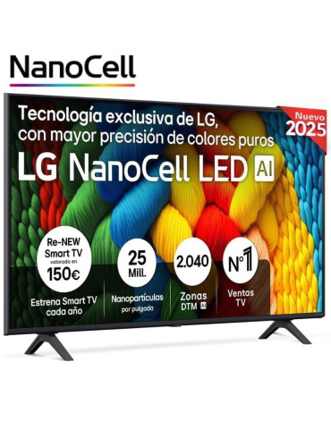 Televisor LG NanoCell 55NANO80A6B 55"/ Ultra HD 4K/ Smart TV/ WiFi