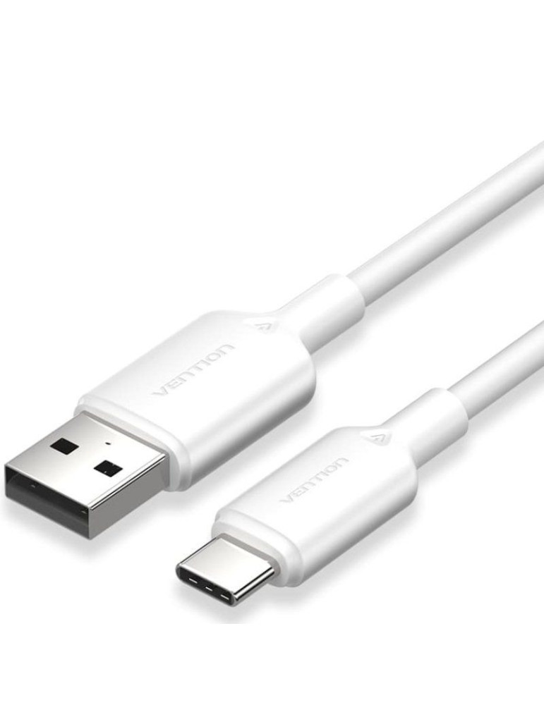 Cable USB 2.0 Tipo-C Vention CTQWF/ USB Tipo-C Macho - USB Macho/ Hasta 60W/ 480Mbps/ 1m/ Blanco