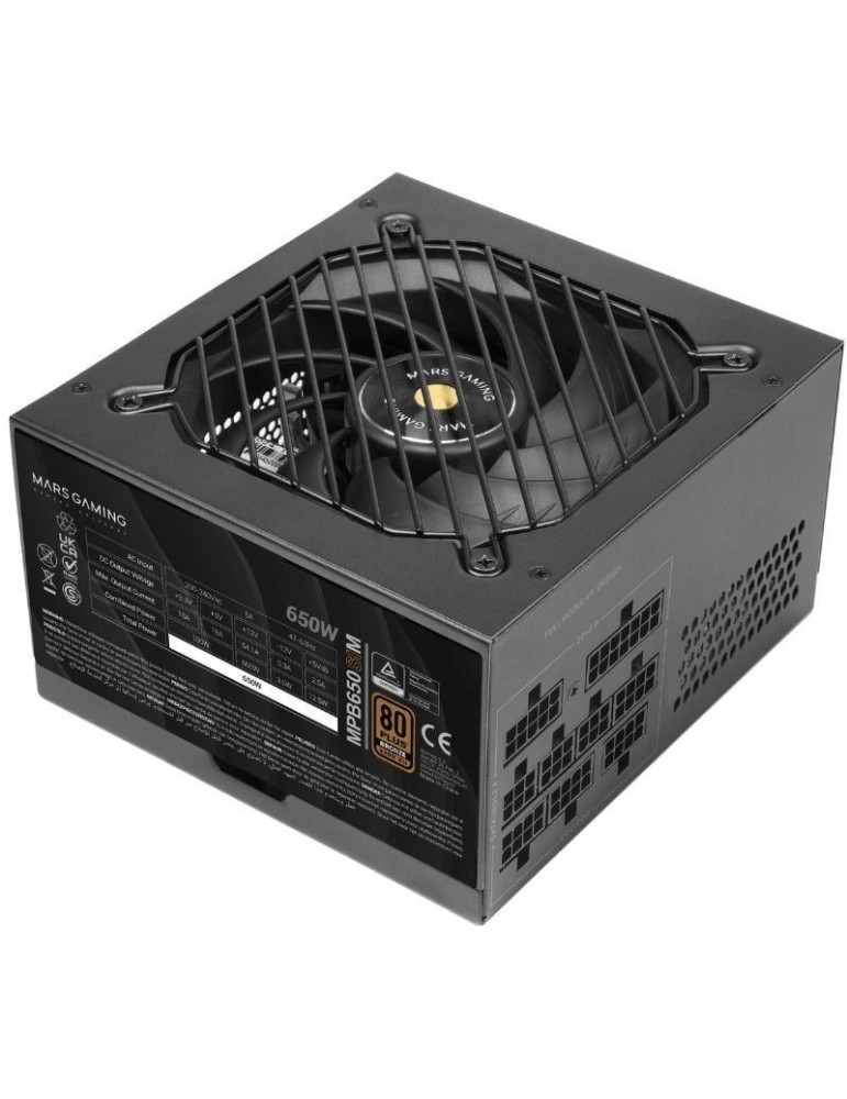 Fuente de Alimentación Mars Gaming MPB650SIM/ 650W/ Ventilador 12cm/ 80 Plus Bronze