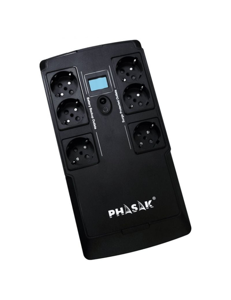 SAI Línea Interactiva Phasak Kryptos 800 VA/ 480W/ 6 Salidas/ Formato Bloque