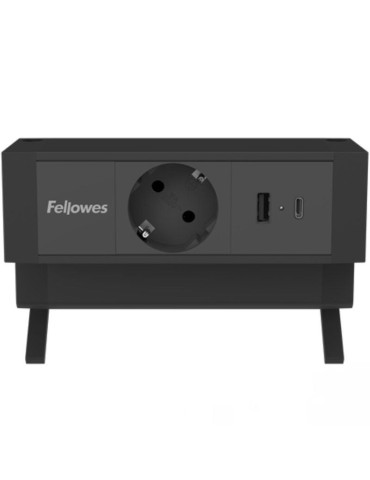 Regleta Sobremesa Fellowes 100137172/ 1 Tomas de corriente/ 1 USB - 1 USB Tipo-C/ Cable 2m/ Negra 2