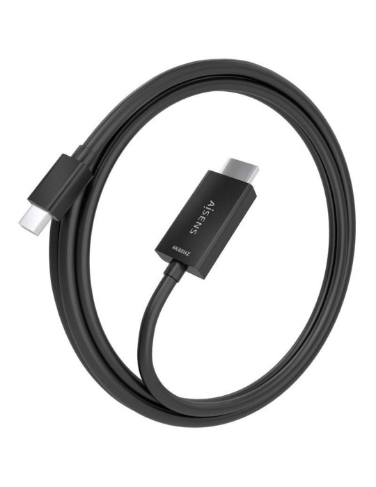 Cable Conversor Aisens A125-0888/ Mini DisplayPort Macho - HDMI 4K Macho/ 2m/ Negro