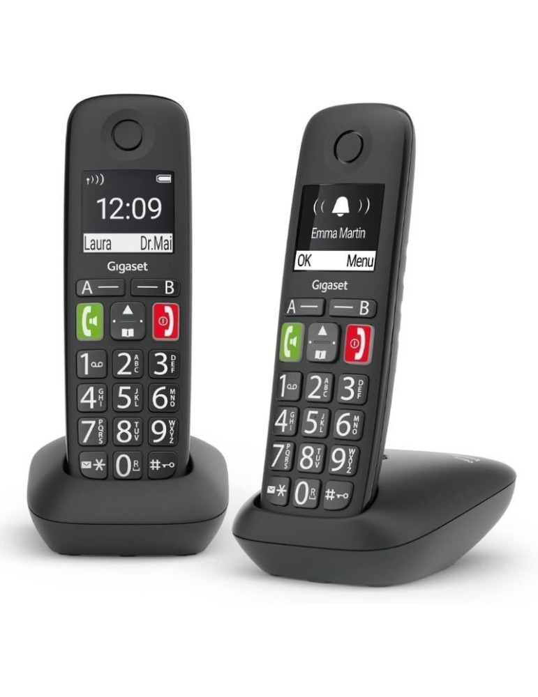 Teléfono Inalámbrico Gigaset E290/ Pack DUO/ Negro
