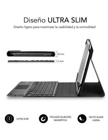 Funda con Teclado Subblim Keytab Pro Bluetooth Touchpad para Tablets de 9.6"-10.8"/ Negra 2